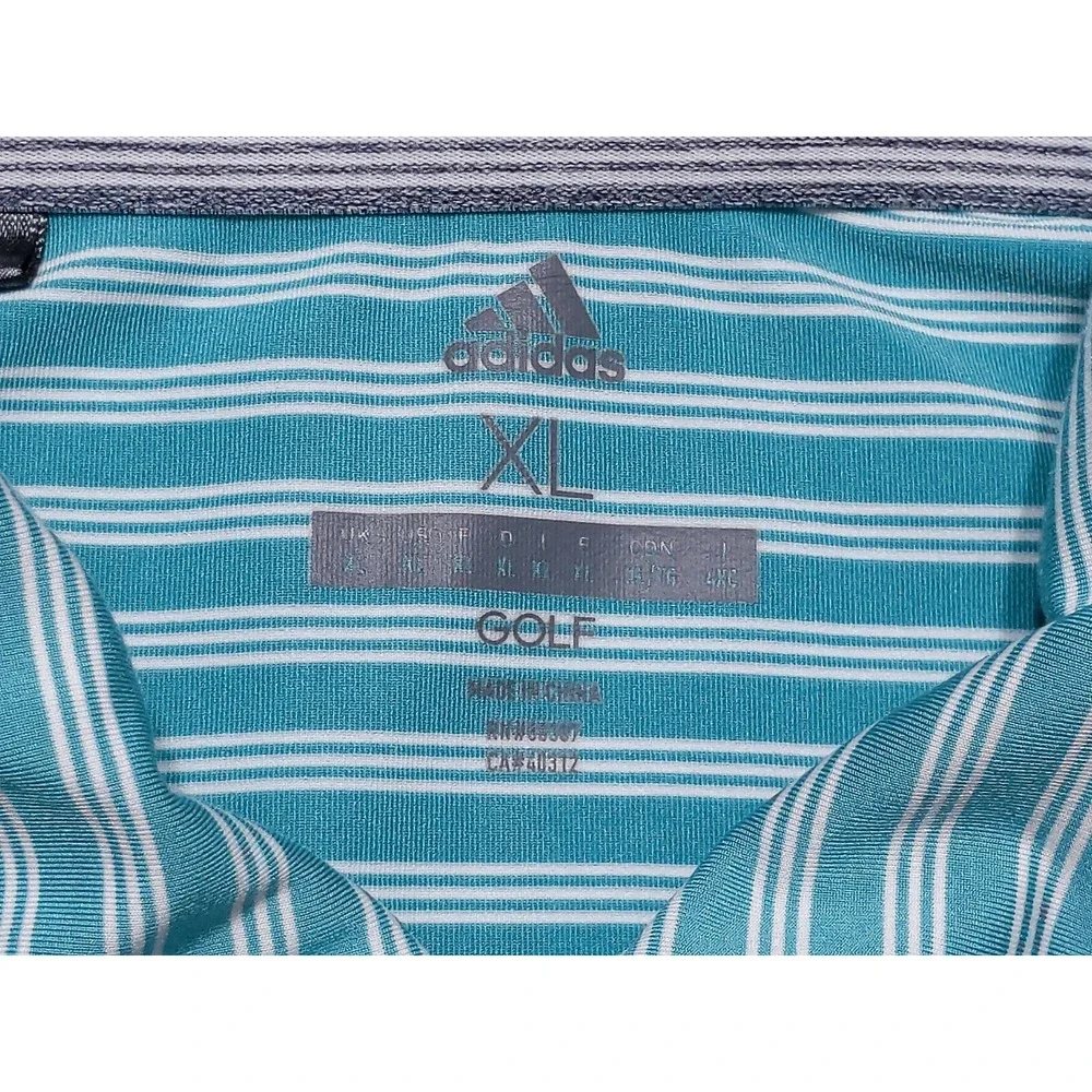 ADIDAS Golf Polo Shirt DQ1311 TPC Prestancia‎ National Interclub Blue Striped XL
